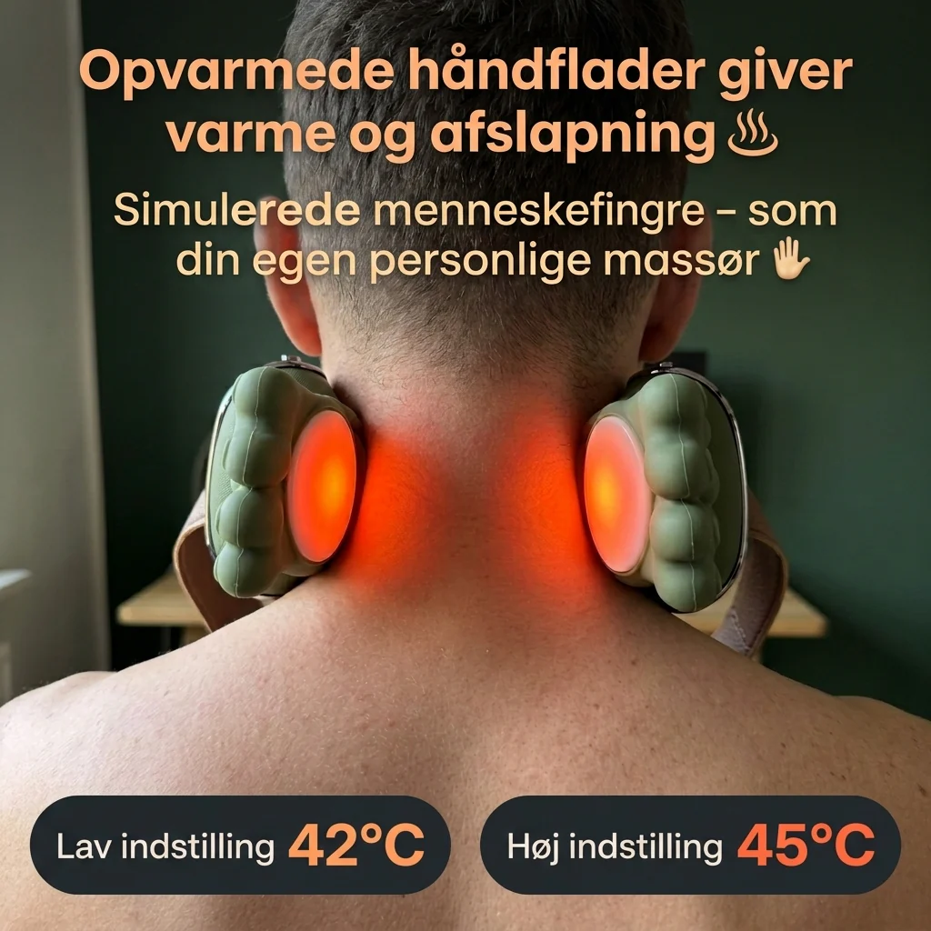Bærbar Shiatsu Massager - til Nakke, Skuldre & Ryg med Varme - Image 4