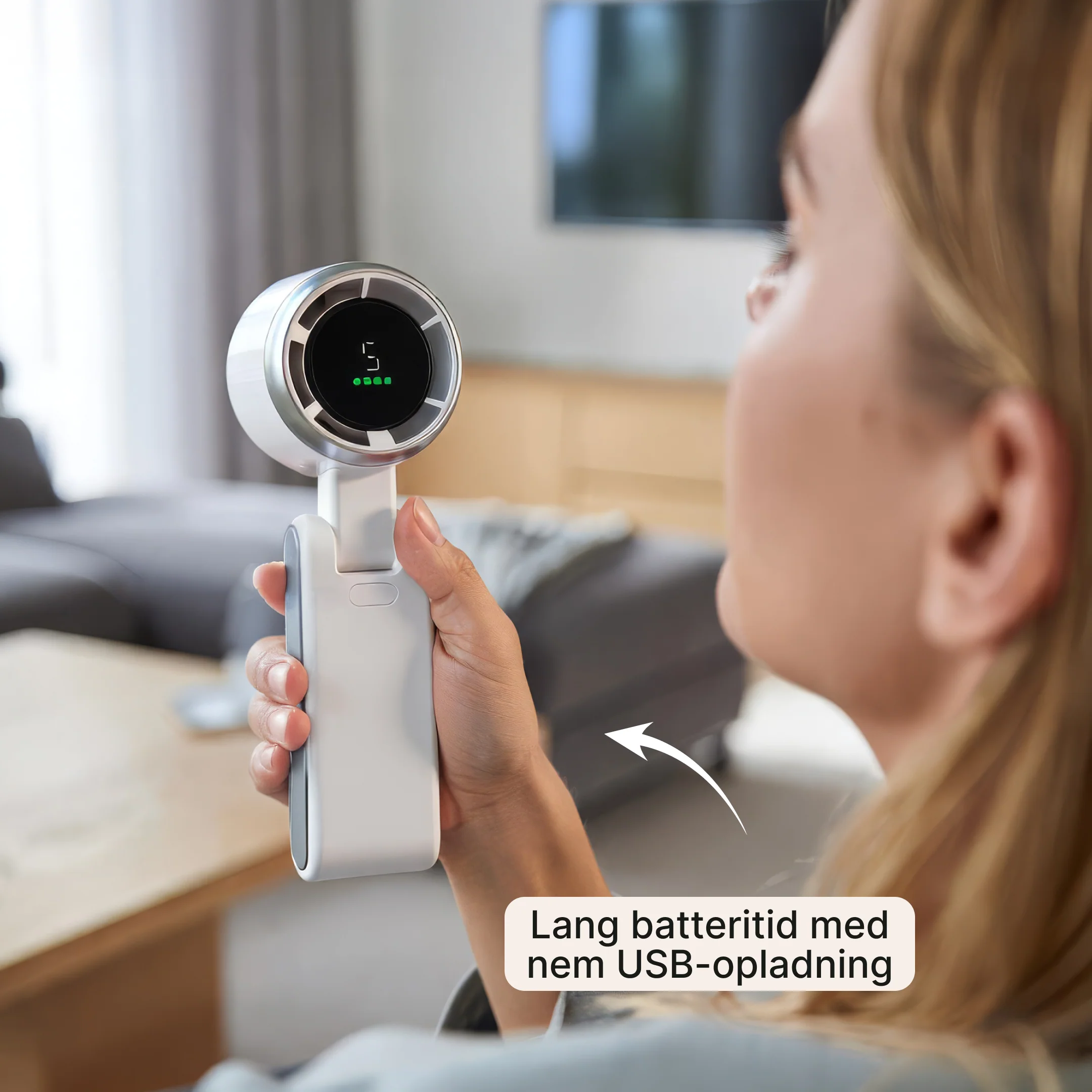 Bærbar turboventilator – Genopladelig nakkeventilator - Image 2