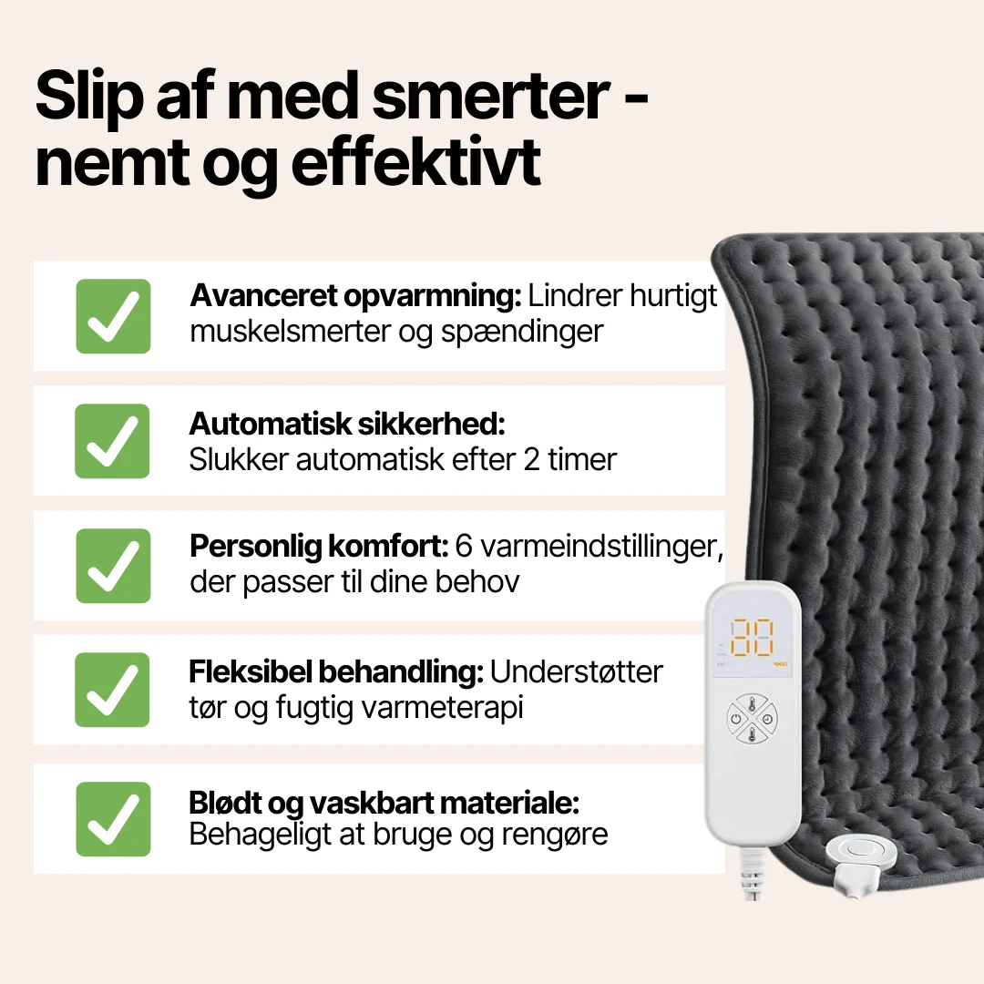 SootheMaster™ Stort Elektrisk Varmetæppe til Ryg-, Nakke- og Skuldersmerter (30x60cm) - Image 3