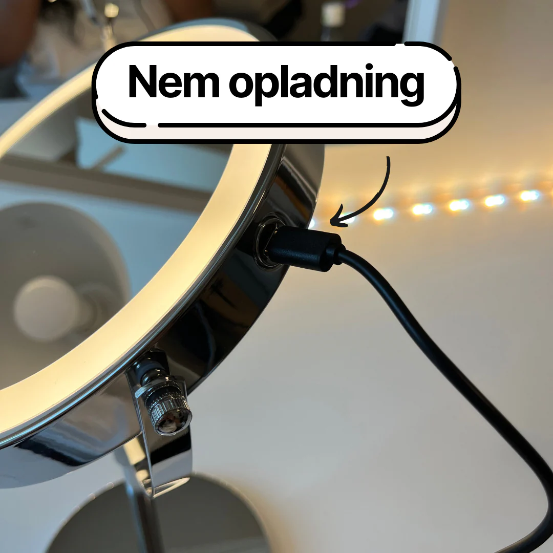 LumiGlow Pro Intelligent makeupspejl med justerbart LED-lys og 10x forstørrelse - Image 4